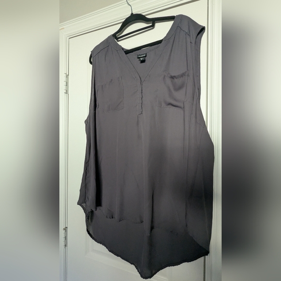 torrid Tops - torrid Charcoal Sleeveless V-Neck Pocket Camisole Chiffon